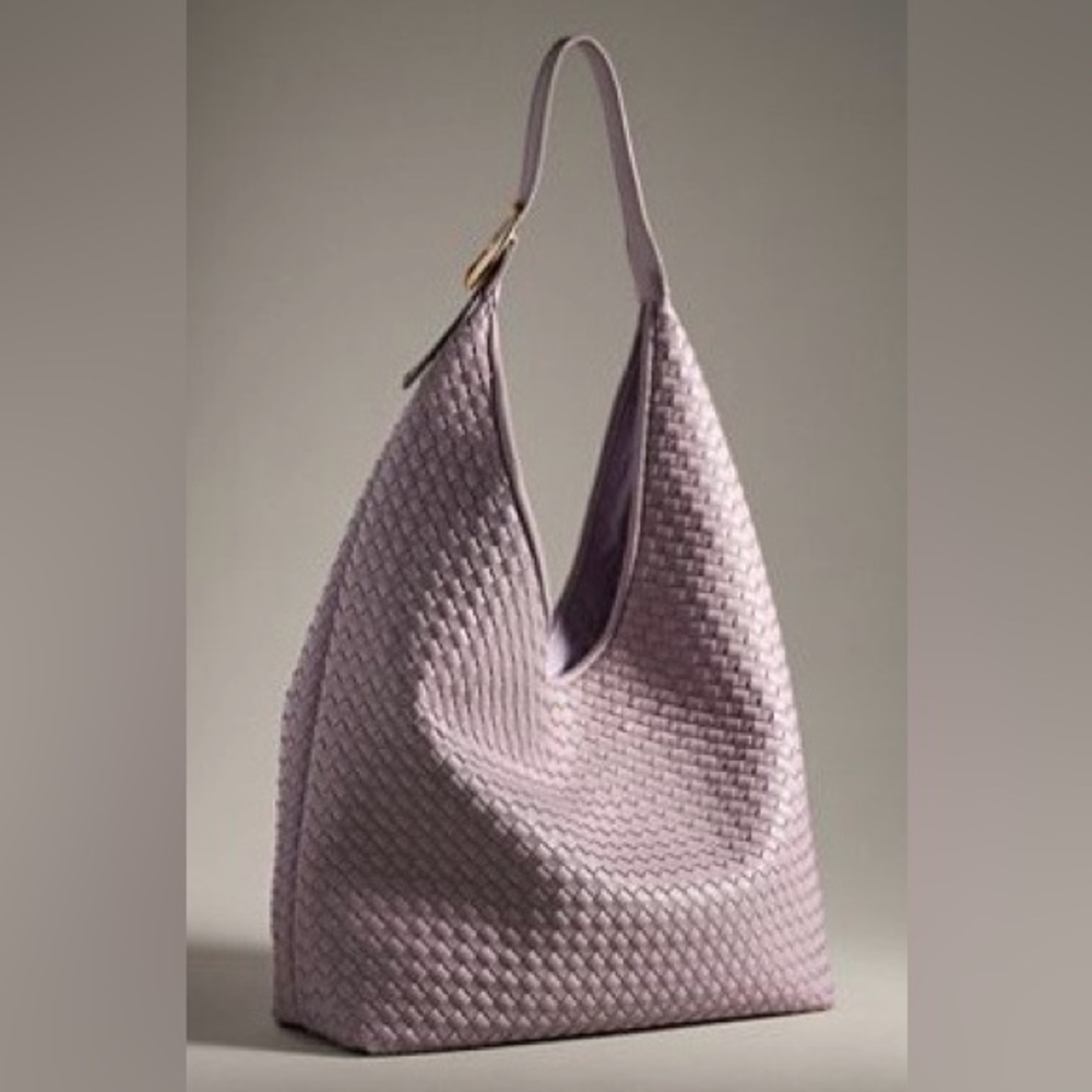 Anthropologie NWT Lavender The Love Knot Slouchy Bag: Woven Buckle Edition